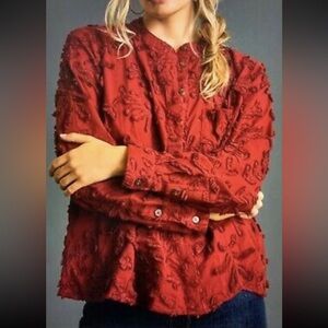 Pilcro Textured Embroidered Blouse – XS (Anthropologie)